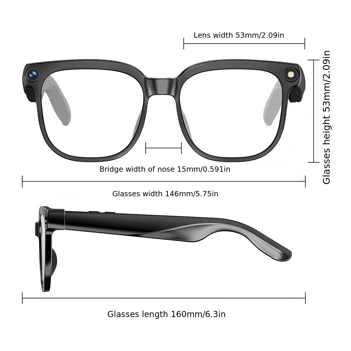 Smart Glasses – 1080P HD Video Recording Smart Goggles with AR & AI Assistant