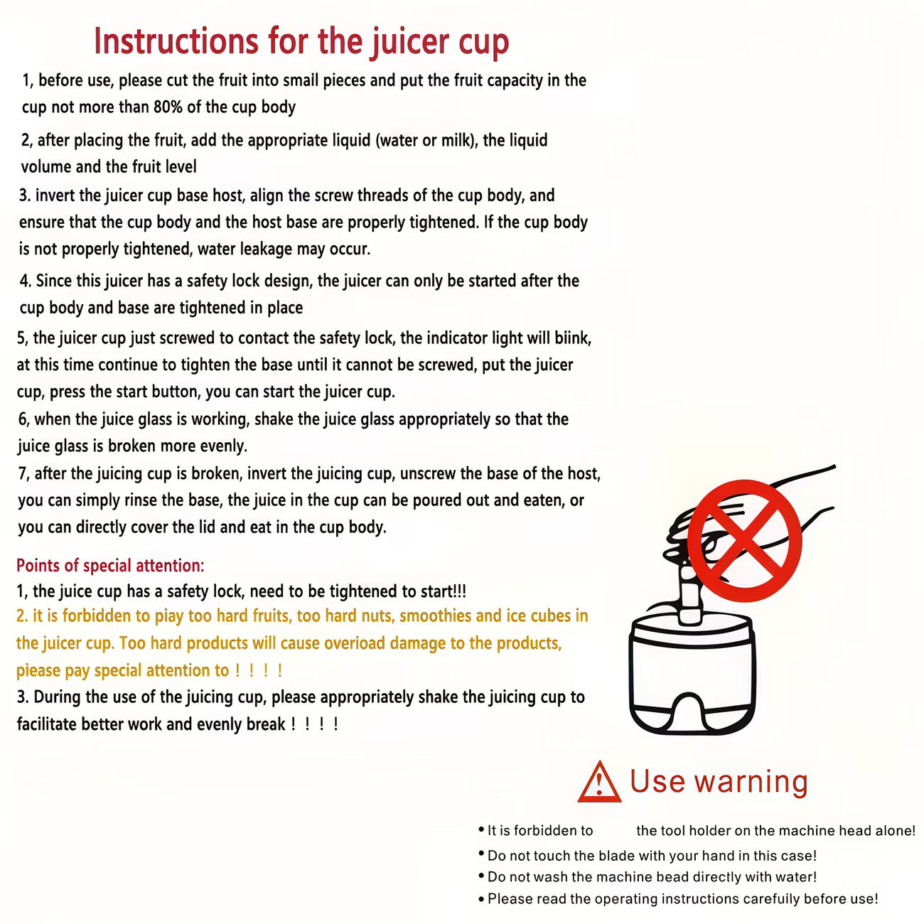 Juicer – Portable USB Six-Blade Fruit Juicer