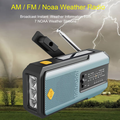 Radio – Daykit Portable FM Radio with Solar Power, Hand Crank & Emergency Power Bank