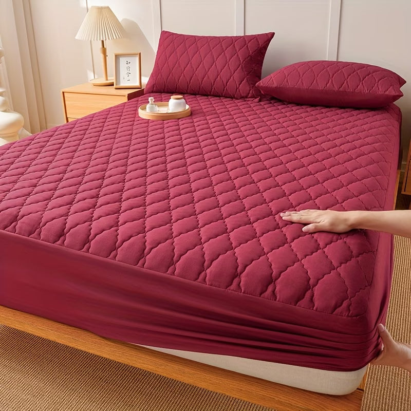 Bed Cover – Luxury Waterproof Quilted Mattress Protector Fitted Sheet for Single & Double Beds