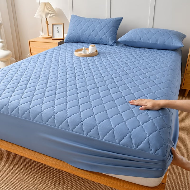 Bed Cover – Luxury Waterproof Quilted Mattress Protector Fitted Sheet for Single & Double Beds