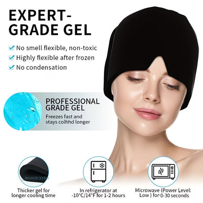 Cooling Gel Headband – Reusable Headache Cap, Migraine Cap & Ice Gel Face Mask for Instant Relief