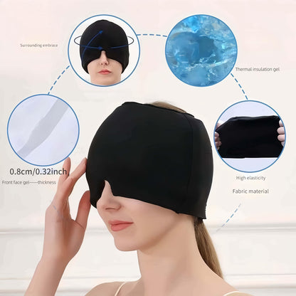 Cooling Gel Headband – Reusable Headache Cap, Migraine Cap & Ice Gel Face Mask for Instant Relief