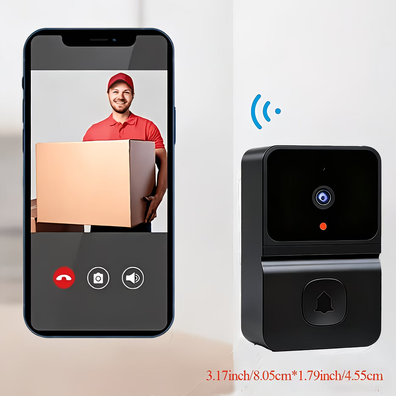 Smart Doorlock – Wireless Smart WiFi Video Doorbell with Built-in Battery, 2-Way Audio & Night Vision