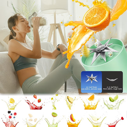 Portable Juicer – 10-Blade USB Rechargeable Juicer Machine for Fresh Fruit Juicer & Smoothies
