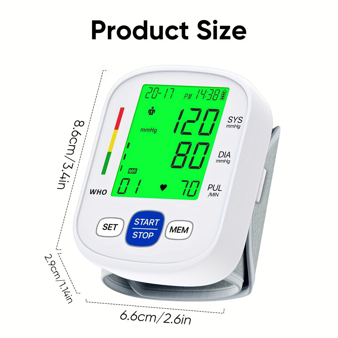Blood Pressure Monitor – BSX322 Wrist Blood Pressure Machine with Dual User & 99 Memory