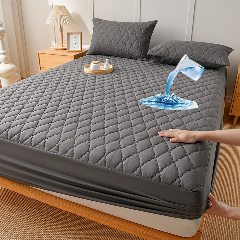 Bed Cover – Luxury Waterproof Quilted Mattress Protector Fitted Sheet for Single & Double Beds
