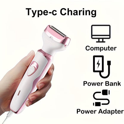 Women Razor – Rechargeable Electric Shaver for Face, Legs, Underarms & Bikini Trimming (Painless Grooming Kit)
