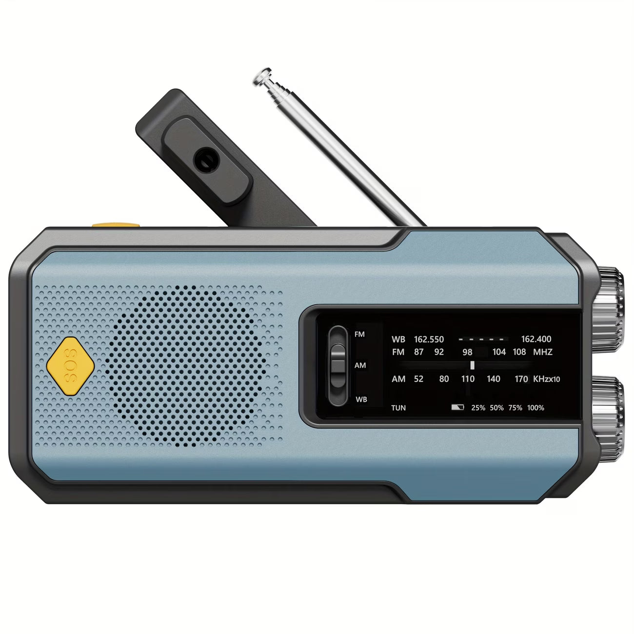 Radio – Daykit Portable FM Radio with Solar Power, Hand Crank & Emergency Power Bank