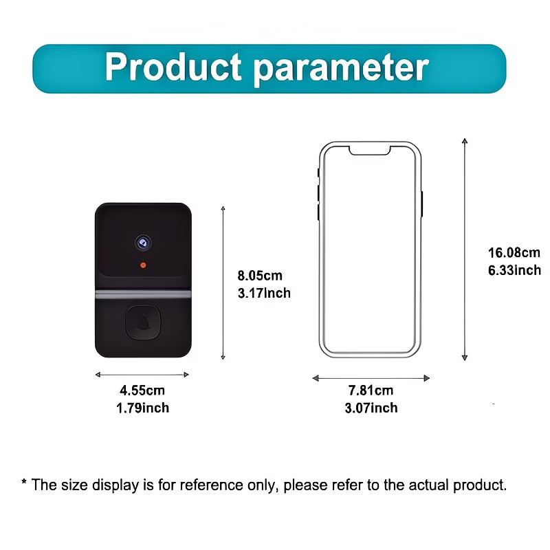 Smart Doorlock – Wireless Smart WiFi Video Doorbell with Built-in Battery, 2-Way Audio & Night Vision