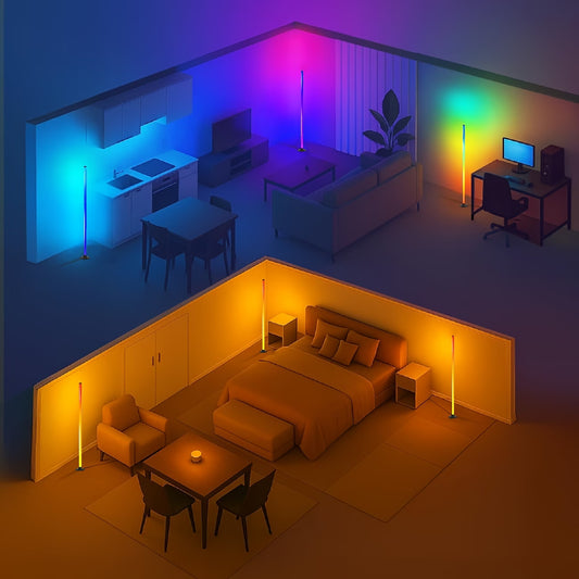 LED Light – Smart RGBICB Floor Lamp with App & Remote Control | Modern Ambient Lighting for Home & Gaming Decor