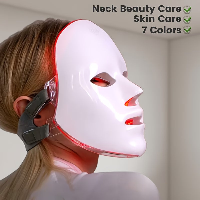 Face Massager – 7 Color LED Facial Mask Device for Skincare Routine & Home Spa Care