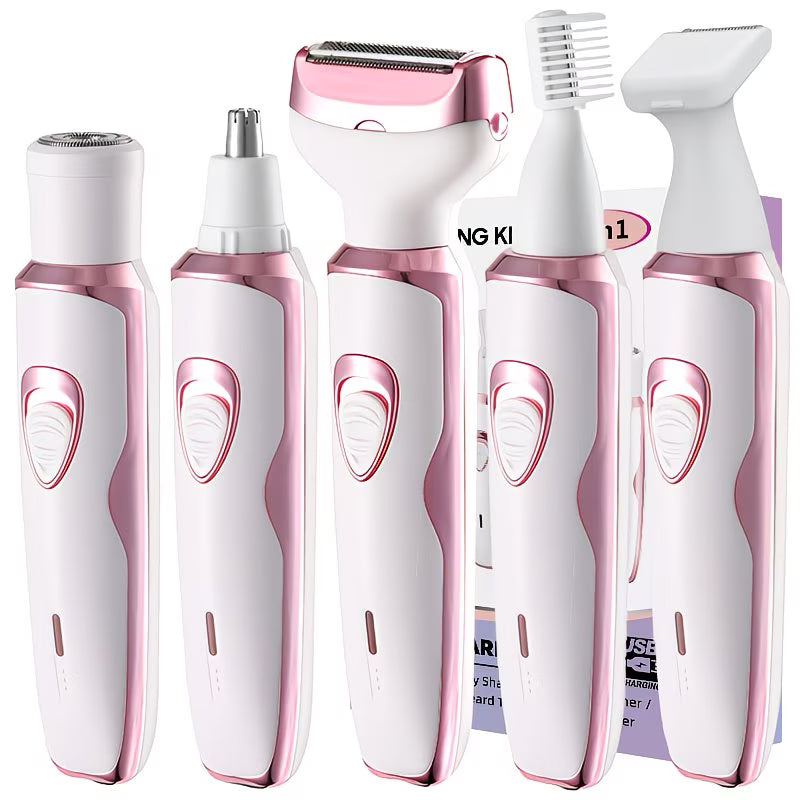 Women Razor – Rechargeable Electric Shaver for Face, Legs, Underarms & Bikini Trimming (Painless Grooming Kit)
