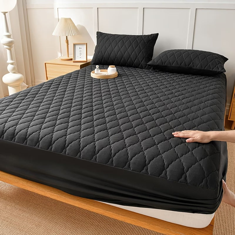 Bed Cover – Luxury Waterproof Quilted Mattress Protector Fitted Sheet for Single & Double Beds