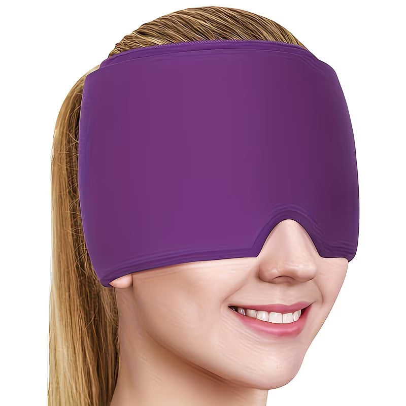 Cooling Gel Headband – Reusable Headache Cap, Migraine Cap & Ice Gel Face Mask for Instant Relief
