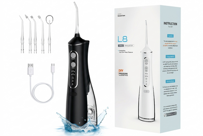 Wireless Water Flosser – Rechargeable Portable Oral Irrigator with 3 Speeds & 360° Rotating Nozzle
