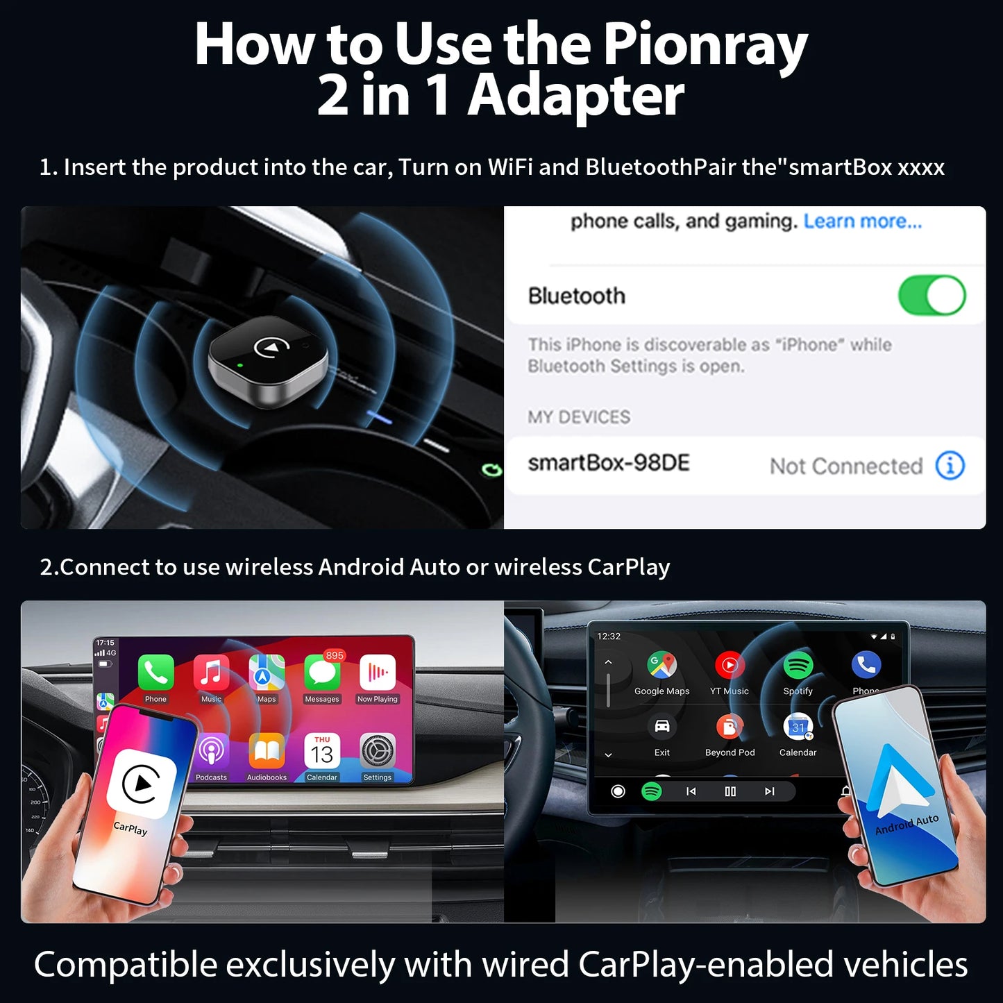 CarPlay Adapter – Wireless CarPlay & Android Auto