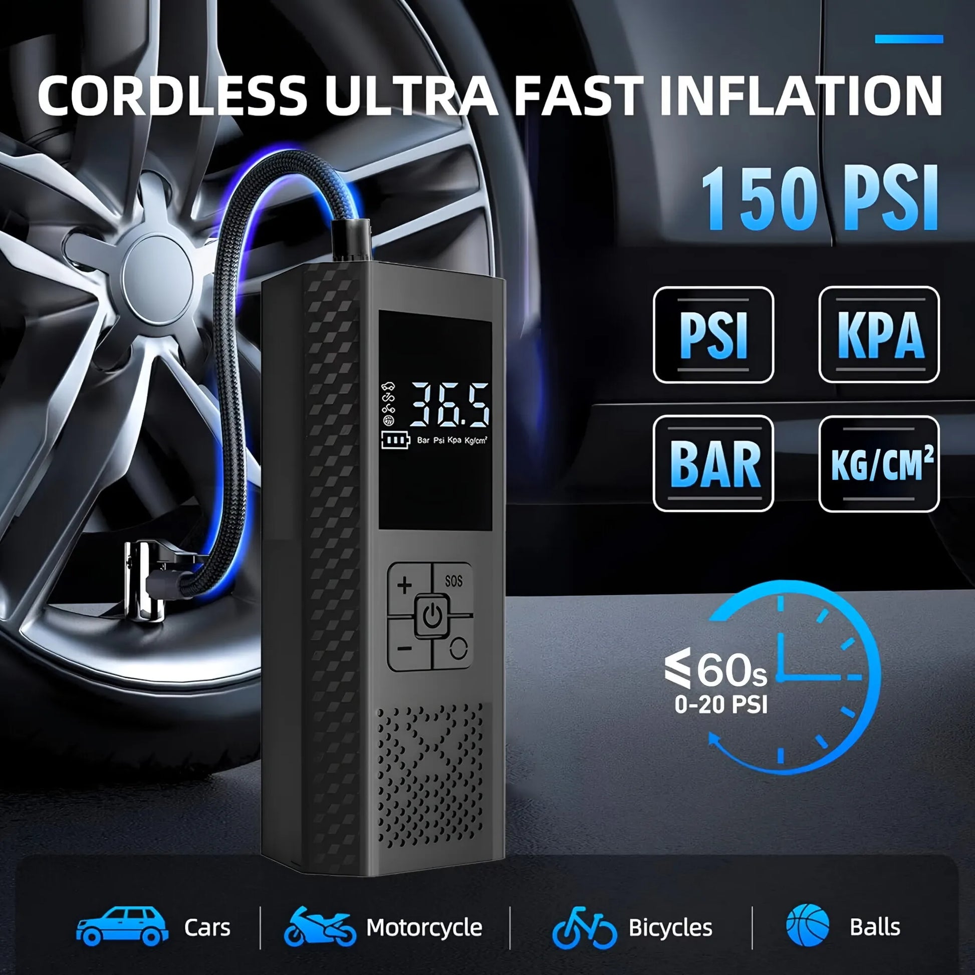 Air Compressor – Portable Wireless Car Air Pump