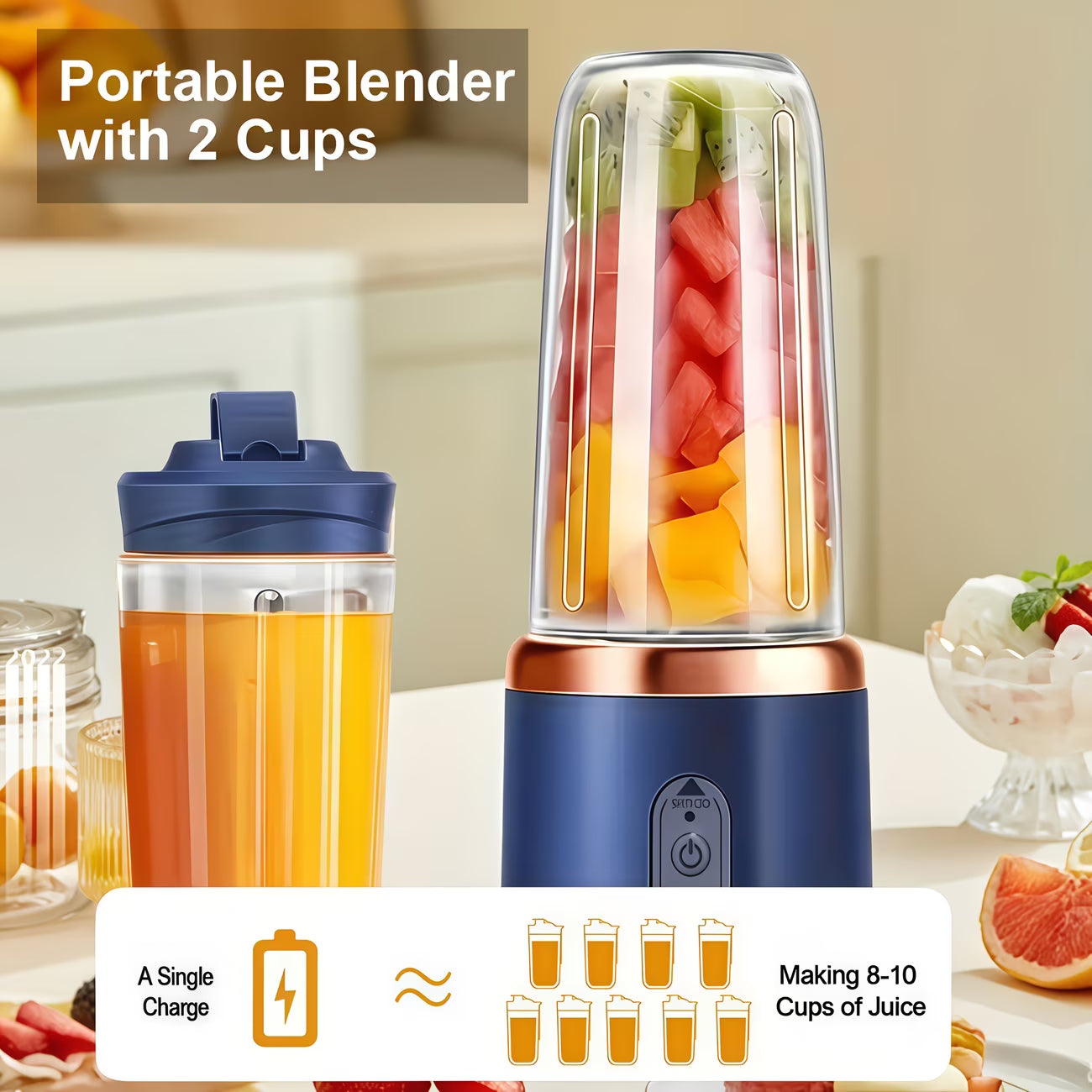 Juicer – Portable USB Six-Blade Fruit Juicer