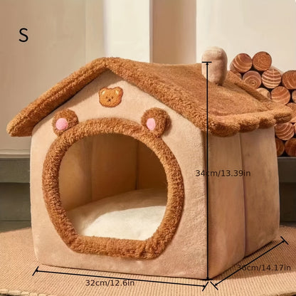 Cat House – Winter Warm Pet House for Cats, Soft & Removable Washable Pet House