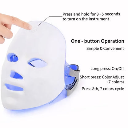 Face Massager – 7 Color LED Facial Mask Device for Skincare Routine & Home Spa Care