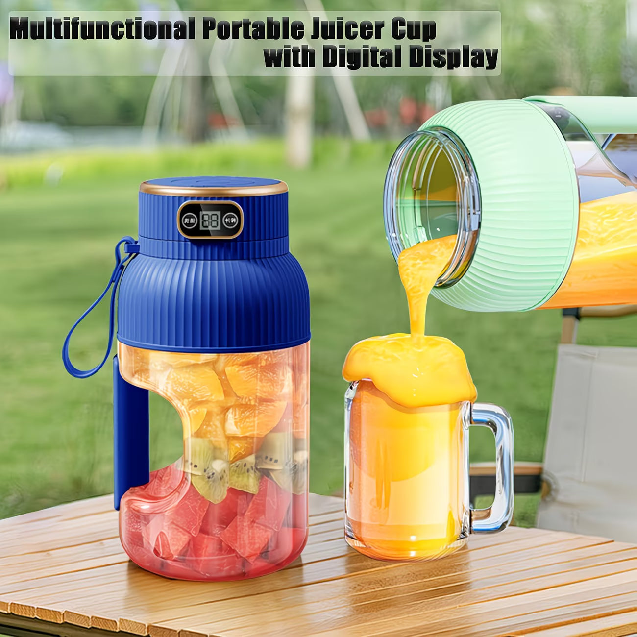 Portable Juicer – 10-Blade USB Rechargeable Juicer Machine for Fresh Fruit Juicer & Smoothies