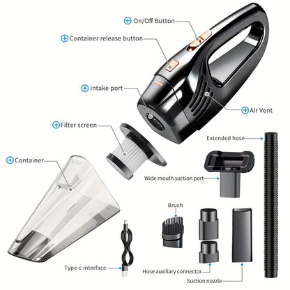 Wireless Vacuum Cleaner – High Power Mini Car & Home Vacuum Cleaner