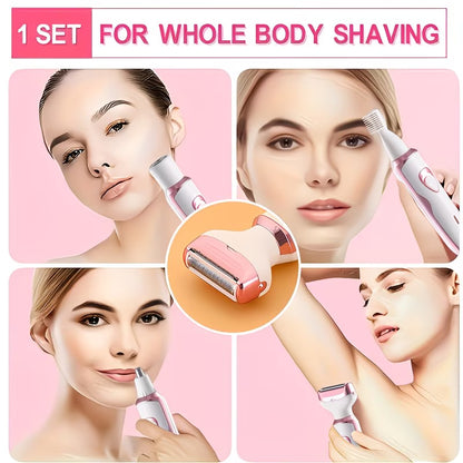 Women Razor – Rechargeable Electric Shaver for Face, Legs, Underarms & Bikini Trimming (Painless Grooming Kit)
